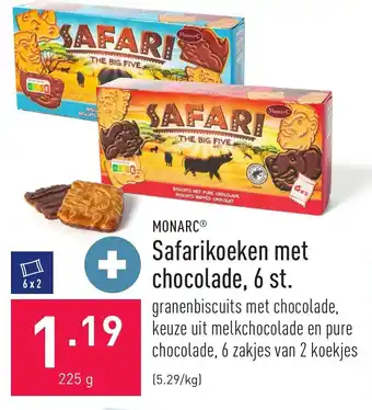 Monarc Safarikoeken met chocolade, 6 st.