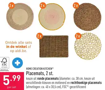 ALDI Home Creation Kitchen Placemats, 2 st. aanbieding
