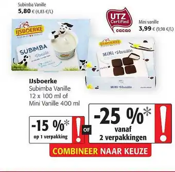 Colruyt Ijsboerke Subimba Vanille Of Mini Vanille aanbieding