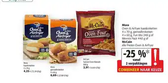 Colruyt Mora Oven & Airfryer Kaaskroeketten, Garnaalkroketten Of Mccain Alle Frieten Oven & Airfryer aanbieding