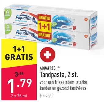 ALDI Aquafresh Tandpasta, 2 st. aanbieding
