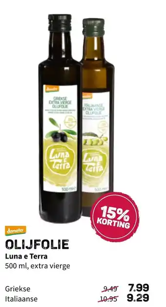 Ekoplaza Olijfolie Luna e Terra 500ml aanbieding