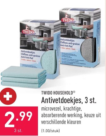 ALDI Twido Household Antivetdoekjes, 3 st. aanbieding