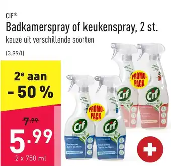 ALDI CIF Badkamerspray of keukenspray, 2 st. aanbieding