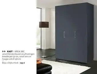 Kast verschillende kleuren en afmetingen