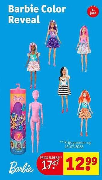 Kruidvat Barbie color reveal aanbieding