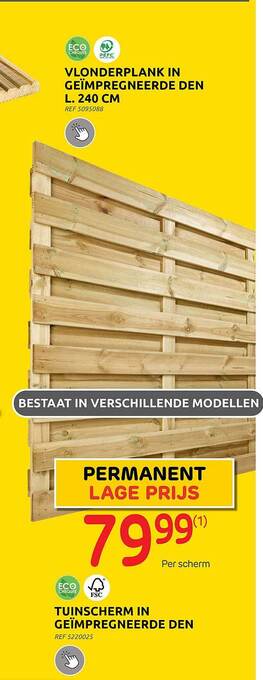 Brico Tuinscherm in geïmpregneerde den aanbieding