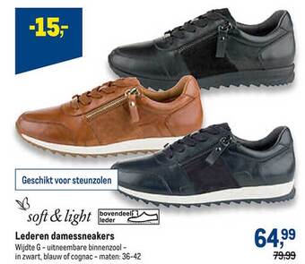 Makro Lederen damessneakers aanbieding