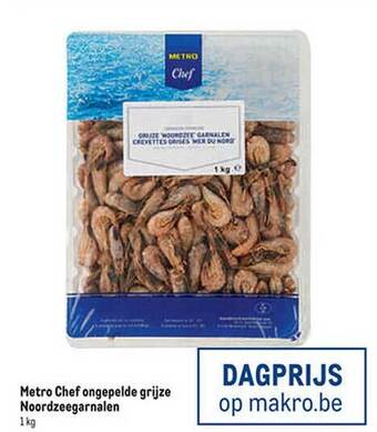 Makro Metro chef ongepelde grijze noordzeegarnalen aanbieding