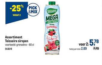 Makro Assortiment teisseire siropen aanbieding