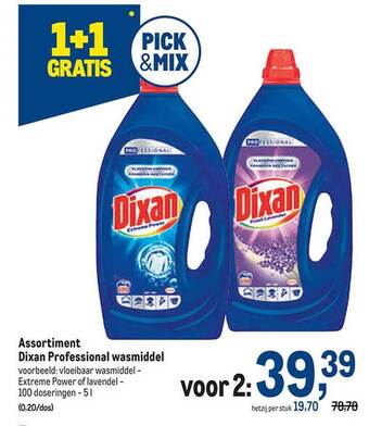 Makro Assortiment dixan professional wasmiddel aanbieding