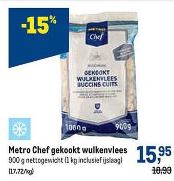Makro Metro chef gekookt wulkenvlees aanbieding
