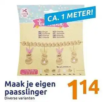 Action Maak je eigen paasslinger 1m aanbieding