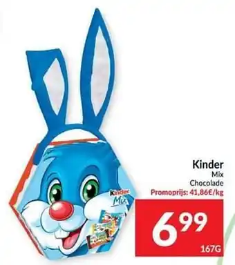 Intermarché Kinder mix chocolade 167g aanbieding