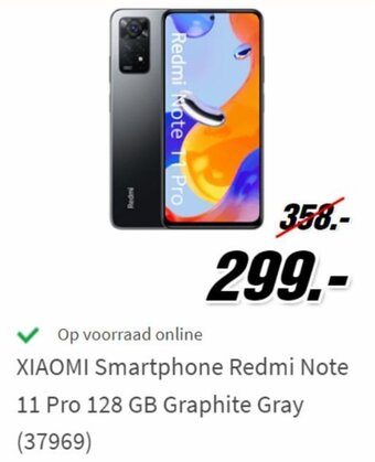 MediaMarkt Xiaomi Smartphone Redmi Note 11 Pro 128 GB Graphite Gray (37969) aanbieding