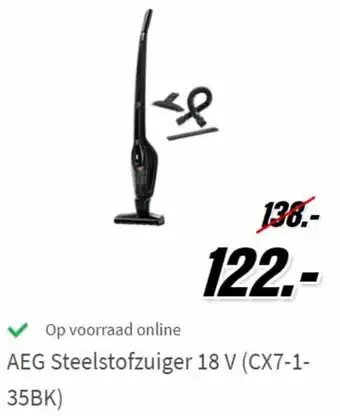 MediaMarkt AEG Steelstofzuiger 18V (CX7-1-35BK) aanbieding