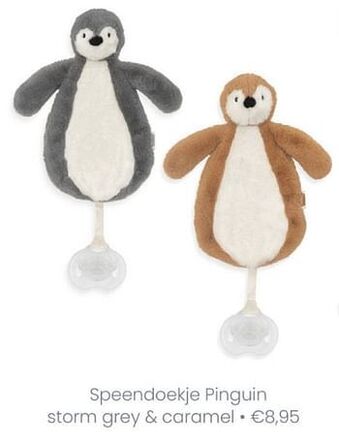 Speendoekje pinguin storm grey + caramel