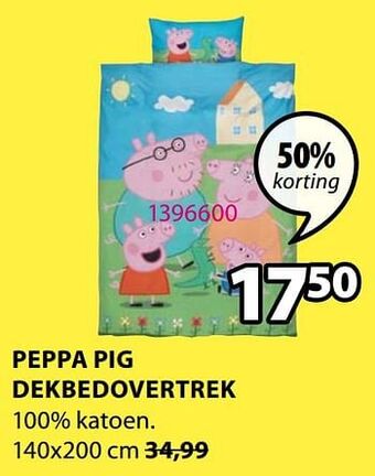 Jysk Peppa pig dekbedovertrek 140x200cm aanbieding