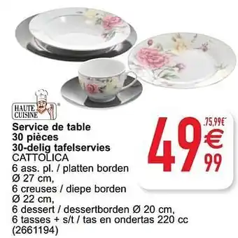 Cora Service de table 30 pièces 30-delig tafelservies cattolica aanbieding