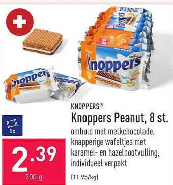 ALDI Knoppers peanut, 8 st aanbieding