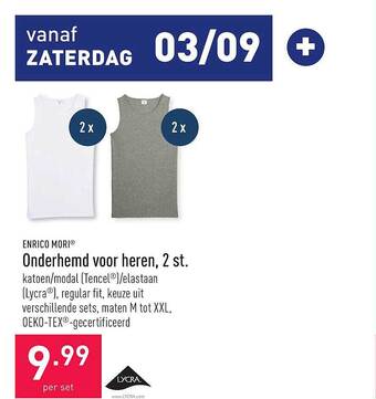 ALDI Onderhemd voor heren, 2 st aanbieding
