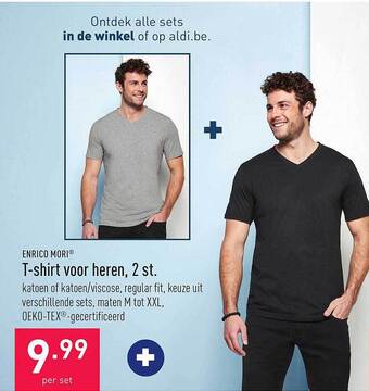 ALDI Tshirt voor heren, 2 st aanbieding