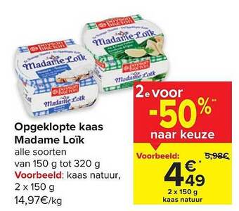 Carrefour Market Opgeklopte kaas madame loïk aanbieding