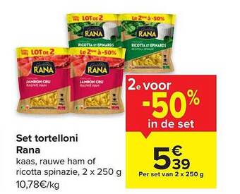 Carrefour Market Set tortelloni rana aanbieding