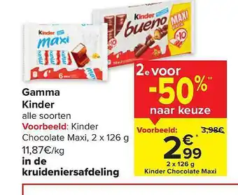 Carrefour Market Gamma kinder aanbieding