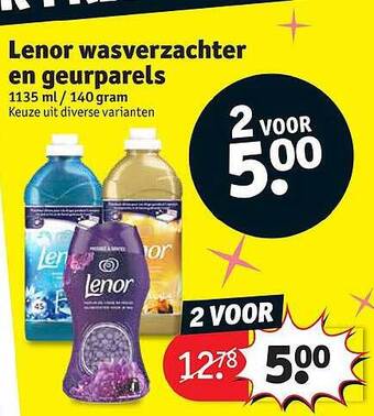 Kruidvat Lenor Wasverzachter En Geurparels aanbieding