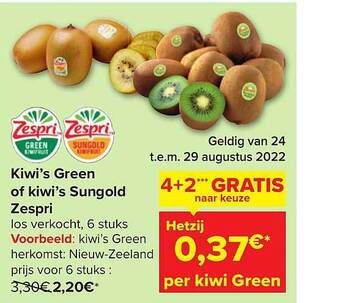 Kiwi's green of kiwi's sungold zespri