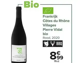 Carrefour Market Côtes du rhône villages pierre vidal aanbieding