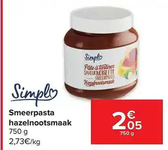 Carrefour Market Smeerpasta hazelnootsmaak aanbieding
