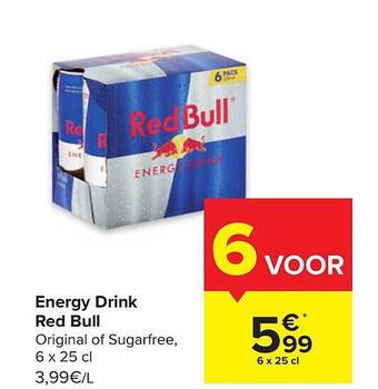 Carrefour Market Energy drink red bull aanbieding