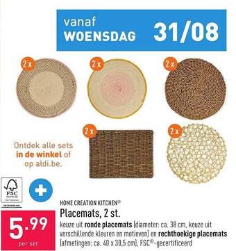 ALDI Placemats, 2 st aanbieding