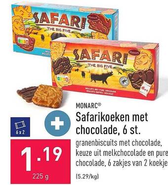 ALDI Safarikoeken met chocolade, 6 st aanbieding