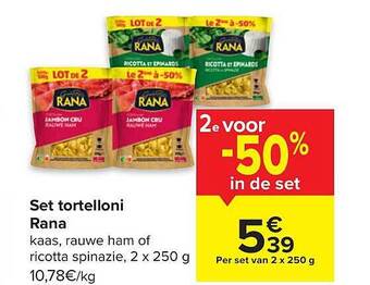 Carrefour Set tortelloni rana aanbieding