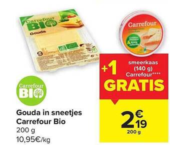Carrefour Gouda in sneetjes aanbieding