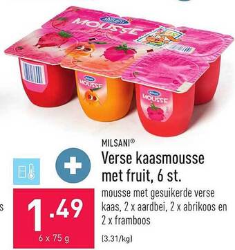 ALDI Verse kaasmousse met fruit, 6 st aanbieding