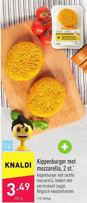 Kippenburger met mozzarella, 2 st