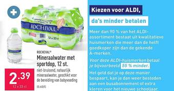ALDI Rocheval mineraalwater met sportdop, 12 st aanbieding