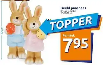 Action Beeld paashaas 47x19x17cm aanbieding