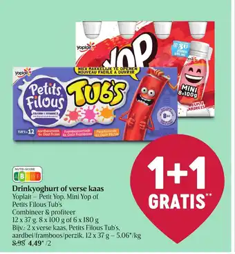Delhaize Yoplait - Petit Yop, Mini Yop of Petits Filous Tub's Drinkyoghurt of Verse Kaas aanbieding