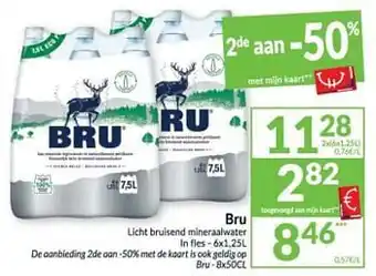 Bru licht bruisend mineraalwater ln fles