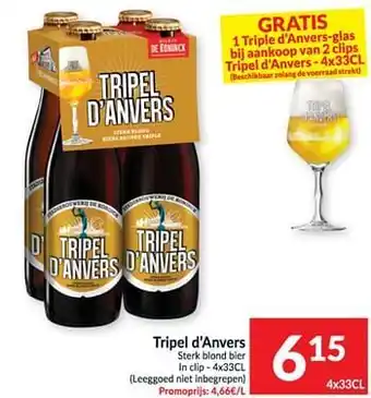 Intermarché Tripel d`anvers sterk blond bier ln clip aanbieding