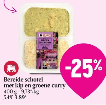 Delhaize Bereide Schotel met Kip en Groene Curry aanbieding