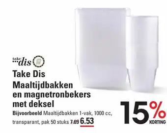 Sligro Take Dis Maaltijdbakken en Magnetronbekers met Deksel aanbieding