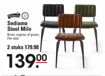 Sligro Sediamo Stoel Milo Bruin, Cognac of Groen aanbieding