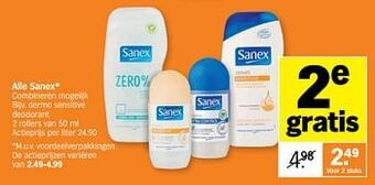 Albert Heijn Sanex dermo sensitive deodorant aanbieding
