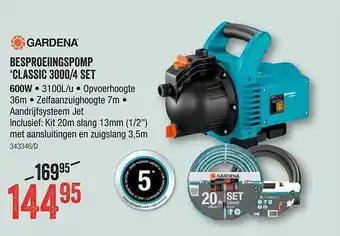 HandyHome Gardena besproeiingspomp 'classic 3000 4 set' aanbieding